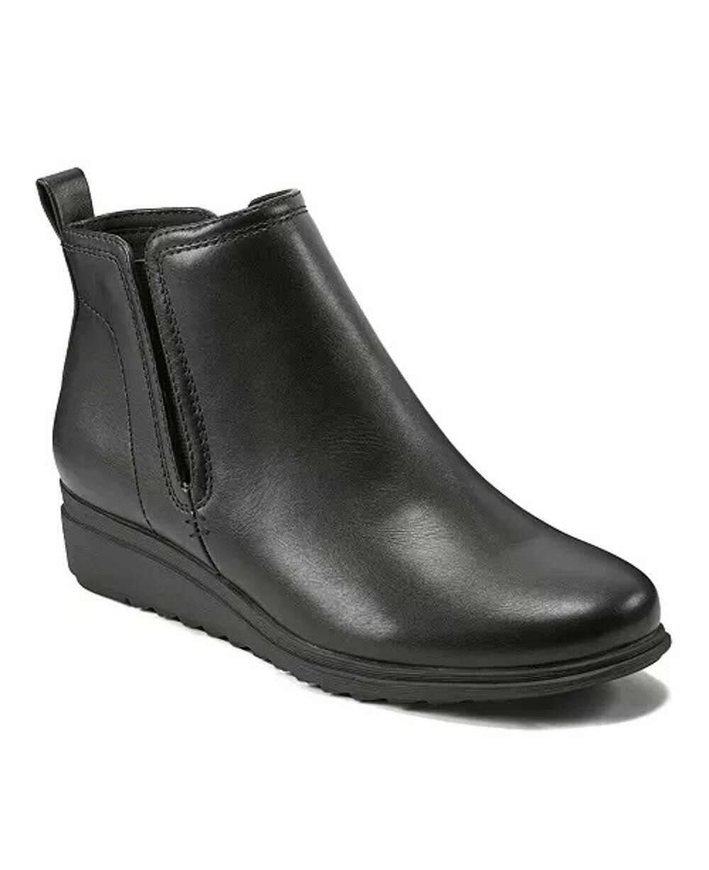 Easy Spirit Yuna3 Women's Round Toe Casual Wedge Ankle Booties Size 8.5M Black